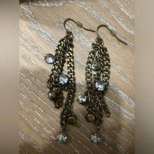 Dangling Earrings with Faux Diamonds 💎